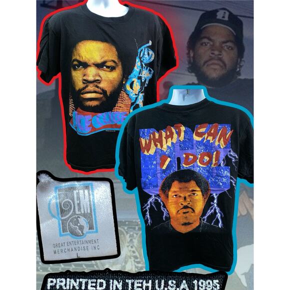 Vintage Inspired 1995 Ice Cube - What Can I Do! GEM INC -Large Size T-Shirt - - Picture 1 of 16